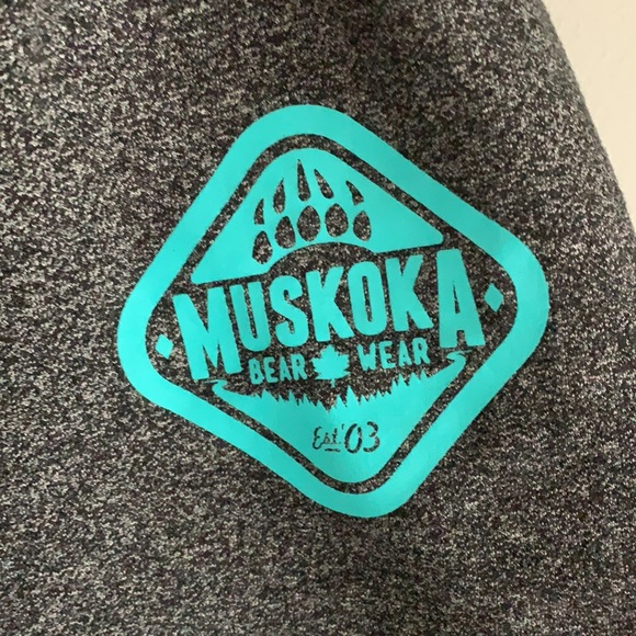 Muskoka Bear Wear kids shorts, heather black, teal - Picture 3 of 4